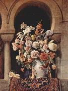 Francesco Hayez Vase of Flowers on the Window of a Harem oil